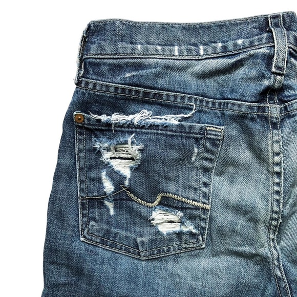 7FAM Crop Straight Leg Distressed Size 28 Capri Summer Jeans - Picture 9 of 13